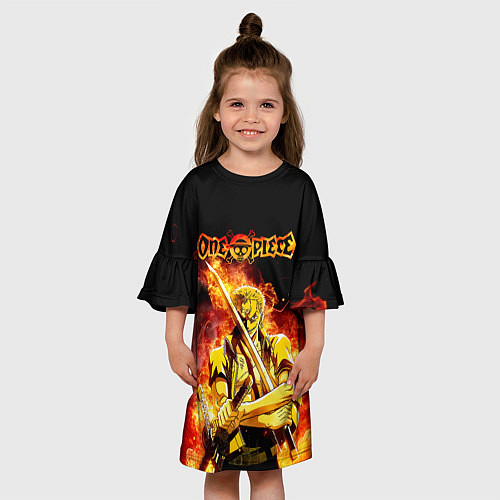Детское платье Зоро в огне One Piece Большой куш / 3D-принт – фото 3
