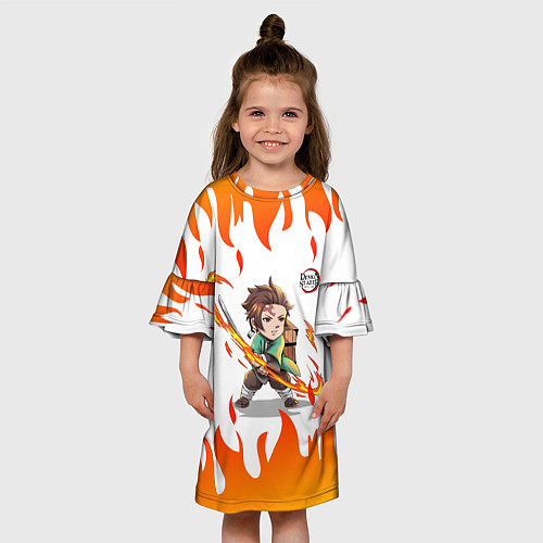 Детское платье Kimetsu No Yaiba Zenitsu Z / 3D-принт – фото 3