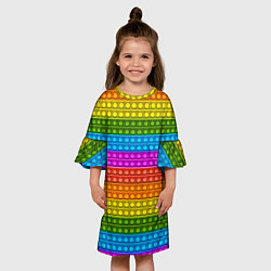Платье клеш для девочки POP it ИГРУШКА АНТИСТРЕСС, цвет: 3D-принт — фото 2