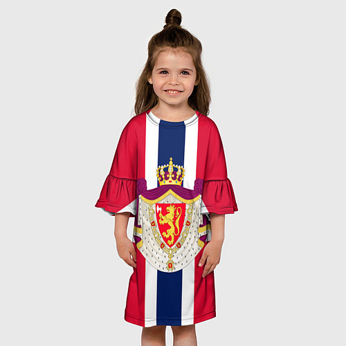 Детское платье Норвегия Флаг и герб Норвегии / 3D-принт – фото 3