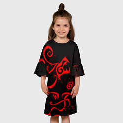 Платье клеш для девочки ТАТУИРОВКА ДРАКЕНА, цвет: 3D-принт — фото 2