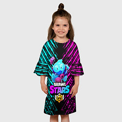 Платье клеш для девочки BRAWL STARS SQUEAK: СКВИК, цвет: 3D-принт — фото 2