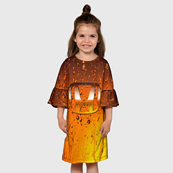 Платье клеш для девочки Honda капли дождя, цвет: 3D-принт — фото 2