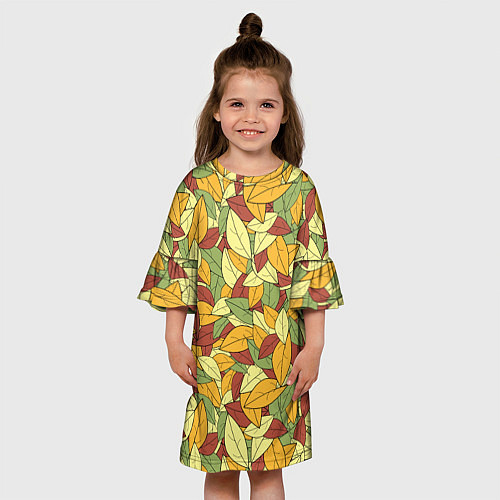 Детское платье Яркие осенние листья / 3D-принт – фото 3