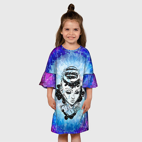 Детское платье ГОСПОЖА ГАЛАКТИКА SPACE GIRL Z / 3D-принт – фото 3