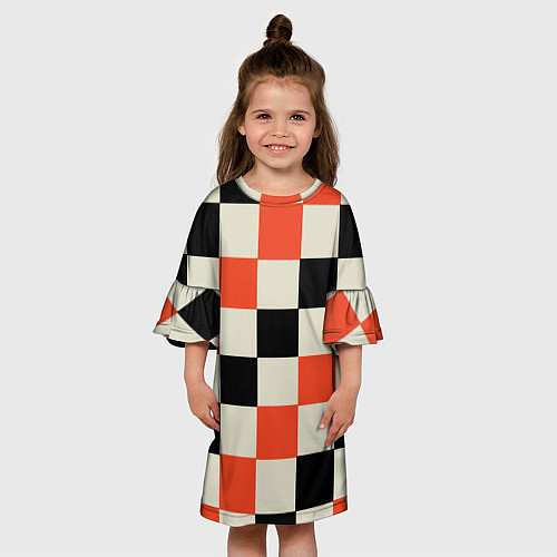 Детское платье Образец шахматной доски / 3D-принт – фото 3