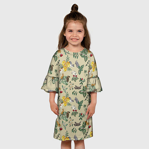 Детское платье Зайчики с Цветочками / 3D-принт – фото 3