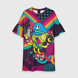 Платье клеш для девочки Crazy Bomberman, цвет: 3D-принт
