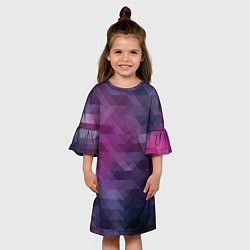 Платье клеш для девочки Фиолетово-бордовый узор, цвет: 3D-принт — фото 2