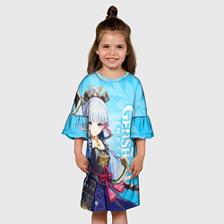 Платье клеш для девочки Genshin Impact, Аяка, цвет: 3D-принт — фото 2