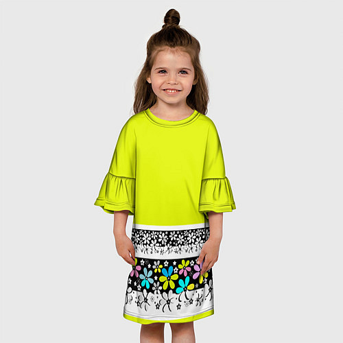 Детское платье Яркий цветочный узор / 3D-принт – фото 3