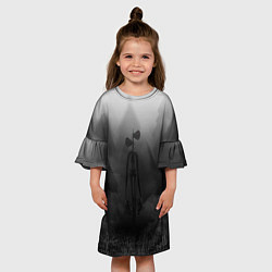 Платье клеш для девочки СИРЕНОГОЛОВЫЙ ТУМАННЫЙ ЛЕС, цвет: 3D-принт — фото 2