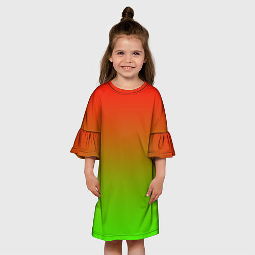 Детское платье Градиент Яблоко / 3D-принт – фото 3