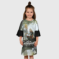 Платье клеш для девочки ГЕНШИН ИМПАКТ ТАРТАЛЬЯ, цвет: 3D-принт — фото 2