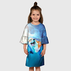 Платье клеш для девочки ПЛЫВУЩАЯ ЛИСИЧКА, цвет: 3D-принт — фото 2