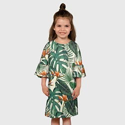 Платье клеш для девочки Тропический паттерн, цвет: 3D-принт — фото 2
