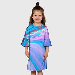 Платье клеш для девочки Абстрактный прилив, цвет: 3D-принт — фото 2