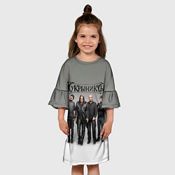 Платье клеш для девочки Кукрыниксы рок группа, цвет: 3D-принт — фото 2