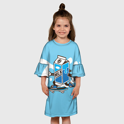 Детское платье Пачка молока на скейте / 3D-принт – фото 3