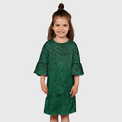 Платье клеш для девочки Изумрудный мех, цвет: 3D-принт — фото 2