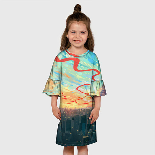 Детское платье Токио красками / 3D-принт – фото 3