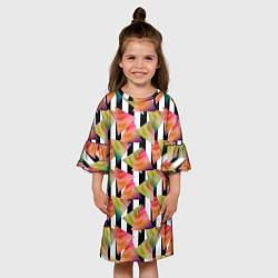 Платье клеш для девочки Абстрактный полосатый узор, цвет: 3D-принт — фото 2