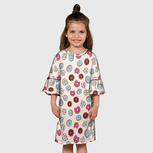 Детское платье Пончики донаты паттерн / 3D-принт – фото 3