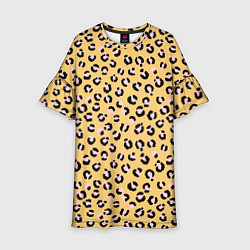 Платье клеш для девочки Желтый леопардовый принт, цвет: 3D-принт