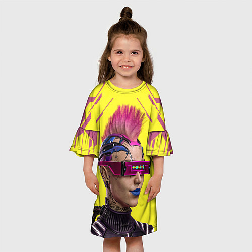Детское платье CYBERPUNK 2077 КИБЕРПАНК Z / 3D-принт – фото 3