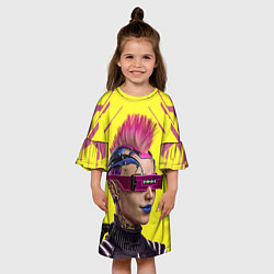Платье клеш для девочки CYBERPUNK 2077 КИБЕРПАНК Z, цвет: 3D-принт — фото 2