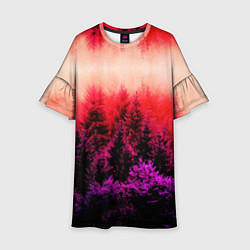Платье клеш для девочки КРАСНАЯ ОСЕНЬ, цвет: 3D-принт
