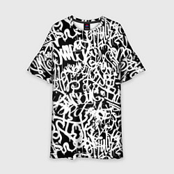 Детское платье Graffiti white on black