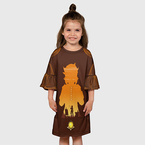 Детское платье АЛЬБЕДО ALBEDO GENSHIN / 3D-принт – фото 3