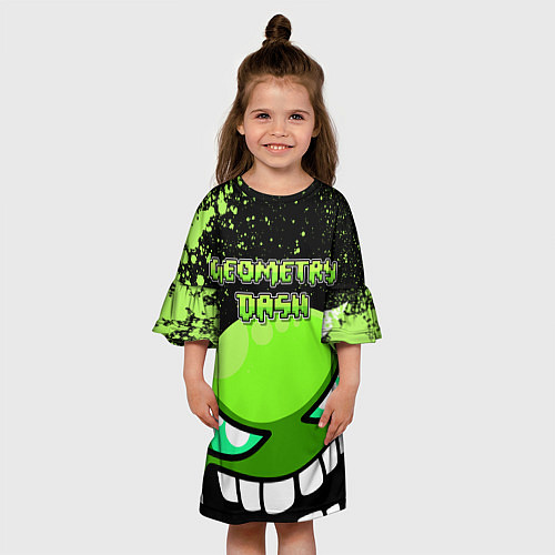 Детское платье Geometry Dash: Green Evil / 3D-принт – фото 3