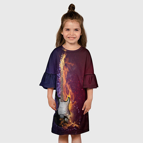 Детское платье Гитара - Огонь и вода / 3D-принт – фото 3