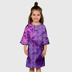 Платье клеш для девочки Фиолетовый китай, цвет: 3D-принт — фото 2