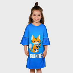 Платье клеш для девочки Catnite, цвет: 3D-принт — фото 2
