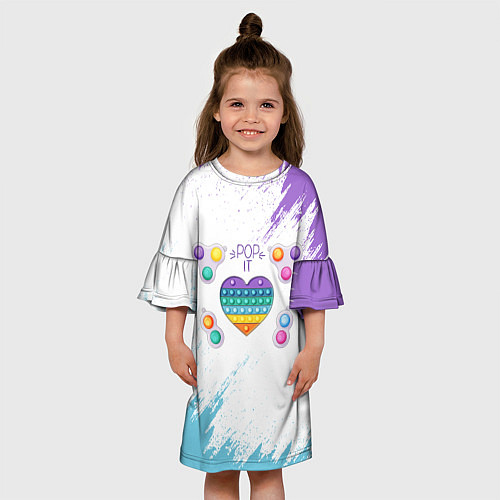 Детское платье POP IT HEART / 3D-принт – фото 3