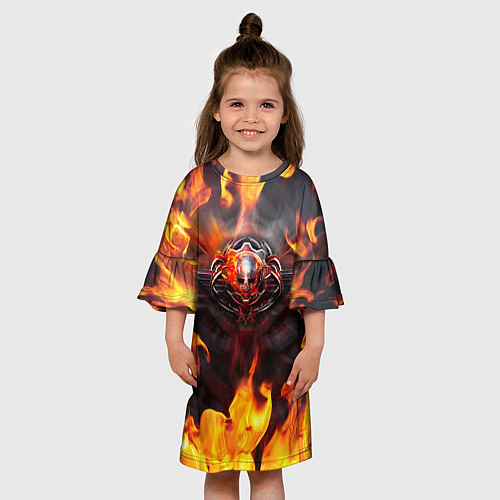 Детское платье FIRE GEARS OF WAR ПОСТЕР В ОГНЕ Z / 3D-принт – фото 3