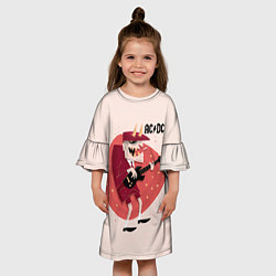 Платье клеш для девочки Ангус Янг ACDC, цвет: 3D-принт — фото 2