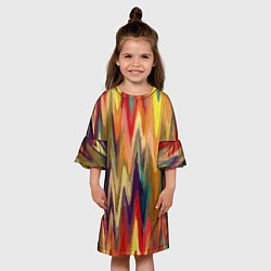Платье клеш для девочки Секрет иката, цвет: 3D-принт — фото 2