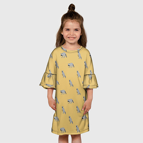 Детское платье Еноты паттерн / 3D-принт – фото 3