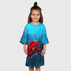 Платье клеш для девочки Among Us Imposter Z, цвет: 3D-принт — фото 2