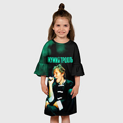 Платье клеш для девочки Илья Лагутенко - Мумий Тролль, цвет: 3D-принт — фото 2