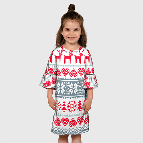 Детское платье Вязаный рисунок / 3D-принт – фото 3