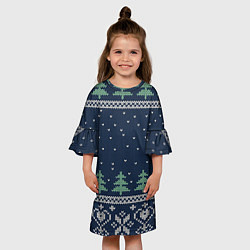 Платье клеш для девочки Зимняя ночь, цвет: 3D-принт — фото 2