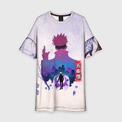 Платье клеш для девочки Годжо Сатору Магическая битва, цвет: 3D-принт