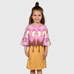 Платье клеш для девочки Мороженое Ice Scream Z, цвет: 3D-принт — фото 2