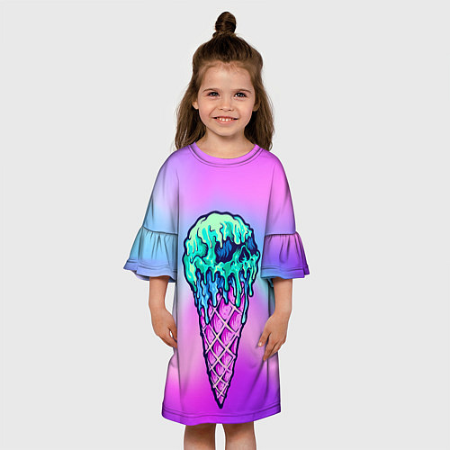 Детское платье Мороженое Ice Scream Череп Z / 3D-принт – фото 3