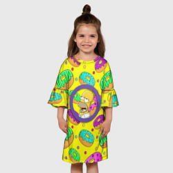 Платье клеш для девочки Гомер ням Пончик, цвет: 3D-принт — фото 2